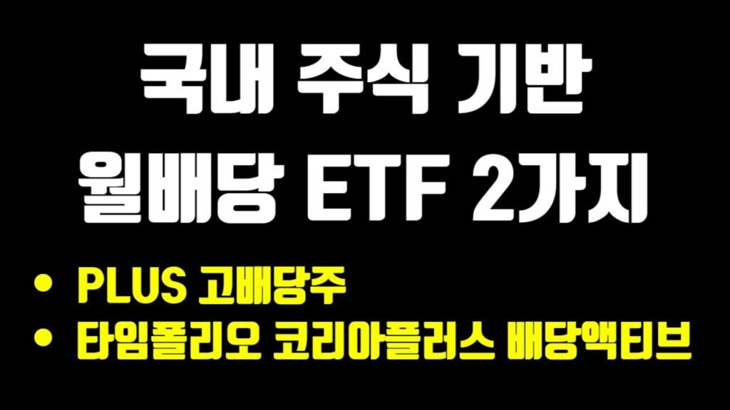 국내 배당주에 투자하는 월배당 ETF 비교