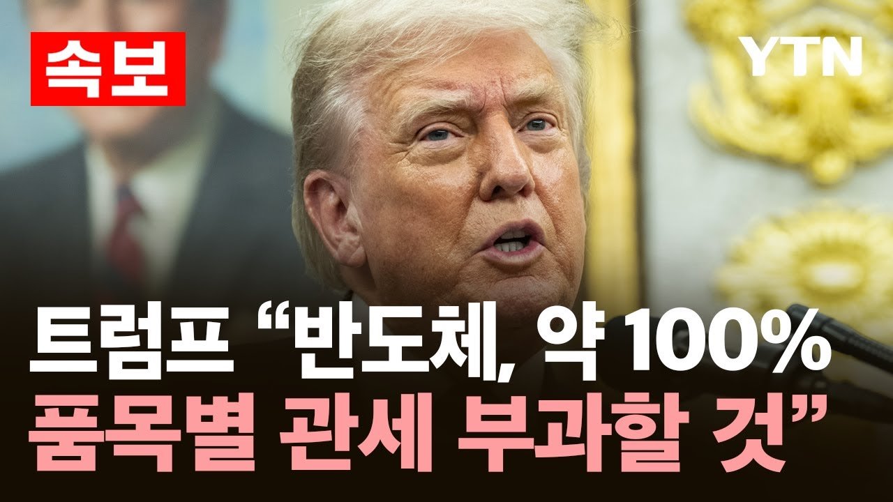 트럼프 반도체에 약 100% 품목별 관세 부과할 것